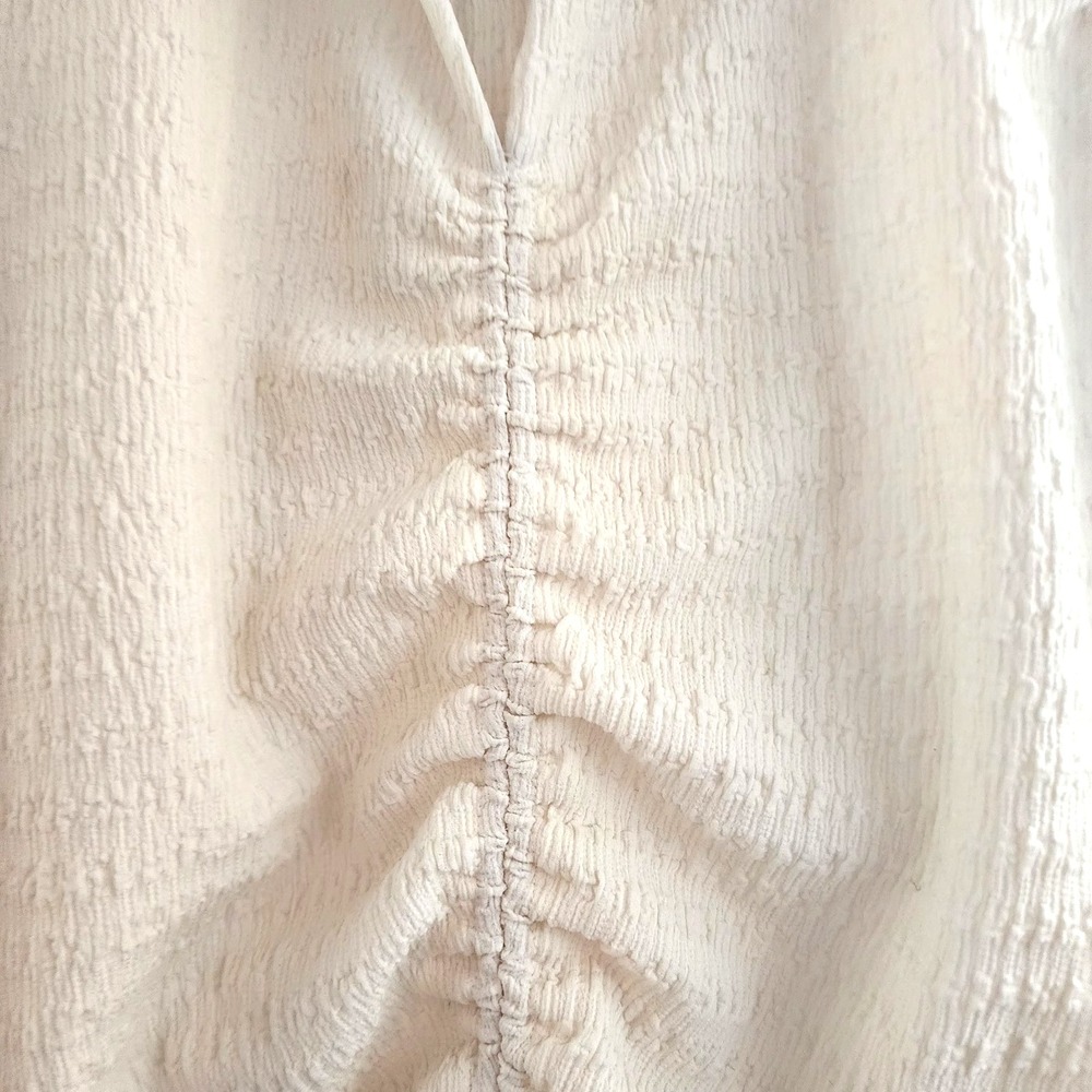 Women's Collared Sleeveless Ruched Top By Sanctuary Ivory  in XL - Picture 6 of 14